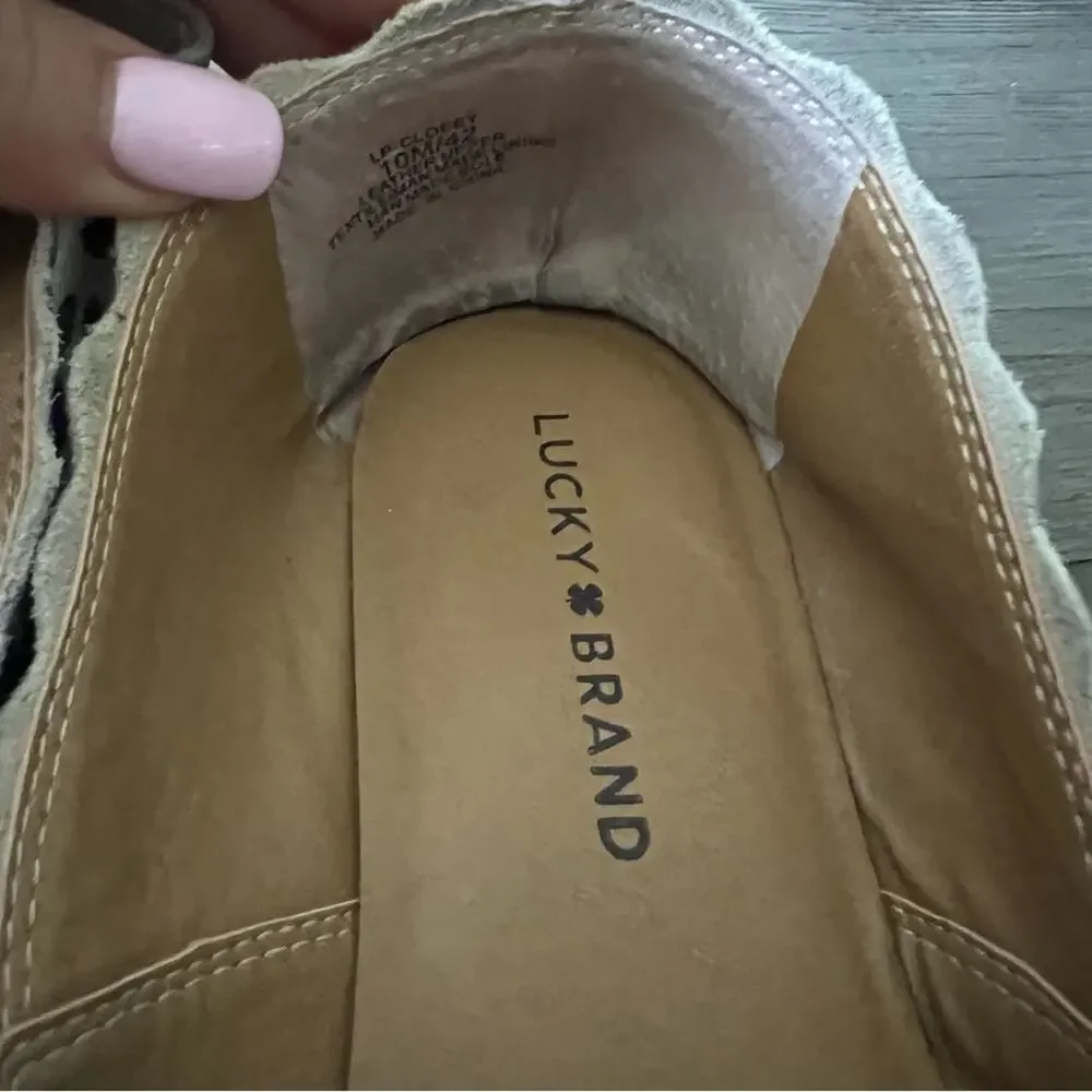 Lucky Brand Cloeey Leopard Suede Slide Mule Slip On 10M